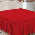 Faldon para cama 1,5 plazas rojo - Angeles del Hogar Chile