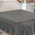 Faldon para cama 1,5 plazas plomo - Angeles del Hogar Chile