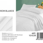 Plumon Unicolor plaza y media medidas 180x220cm YZ-6138 blanco - Angeles del Hogar Chile