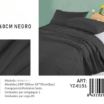 Plumon con unicolor King medidas 240x260 cm YZ negro 6151 - Angeles del Hogar Chile