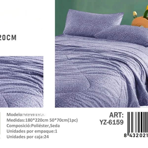 Plumon con diseno plaza y media medidas 180x220cm YZ-6159 - Angeles del Hogar Chile
