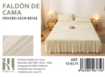 Faldon para cama plaza y media 1.5 Color Beige - Angeles del Hogar Chile