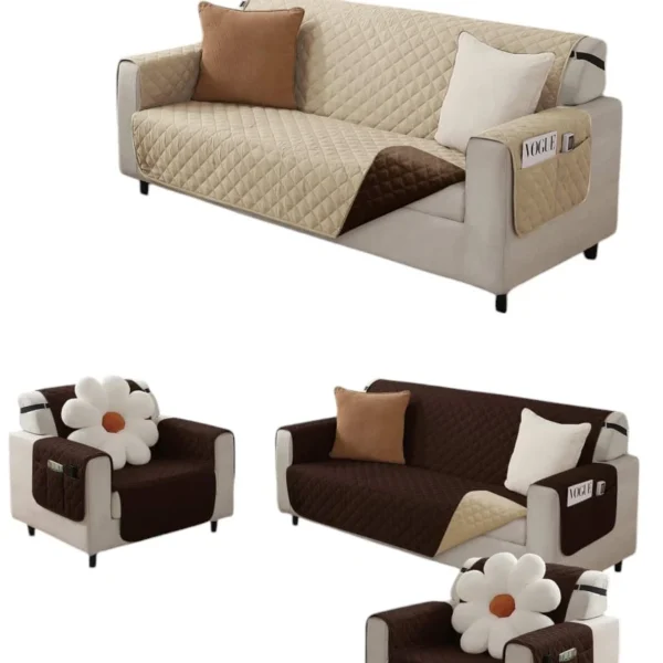 Funda Cubre Sofa impermeable 3 Cuerpos reversible - Angeles del Hogar Chile