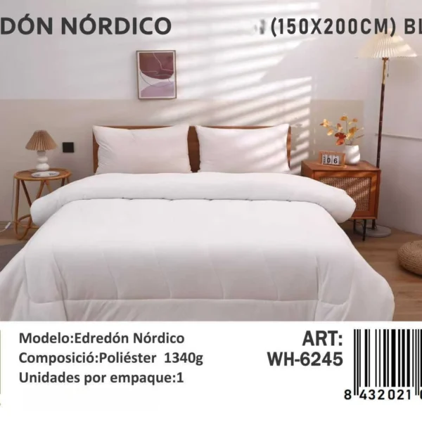 Plumon Nordico de Seda 1 Plaza 150X200Cm Color Blanco - Angeles del Hogar Chile