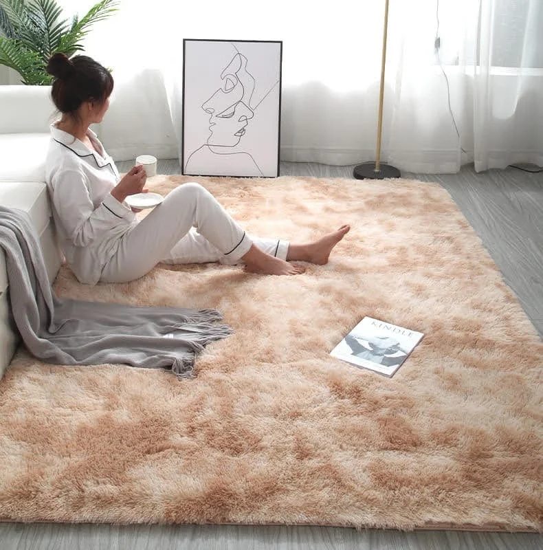 beige jaspeado Alfombra Peludas Livianas 200x240 cm Beige Jaspeado - Angeles del Hogar Chile