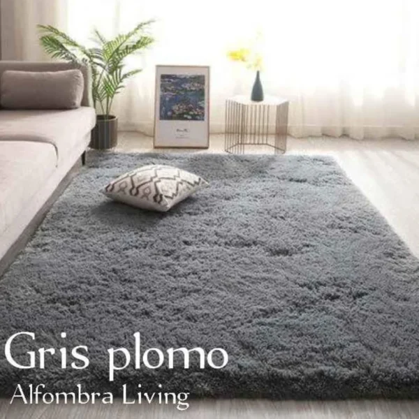 Alfombra tipo Shaggy Peludas Livianas 150x200 cm Gris - Angeles del Hogar Chile