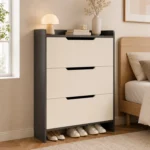 Zapatero Organizador Estante Armario 115Alto x 100 x 17cm Blanco gris - Imagen 2