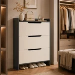 Zapatero Organizador Estante Armario 115Alto x 100 x 17cm Blanco gris - Imagen 5