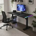 Escritorio Gamer 120cm, Color Negro, Patas En T - Imagen 3