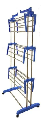 Tendedero Vertical De Metal De 3 Niveles 170 x 126 x 64 cm Color Azul - Angeles del Hogar Chile
