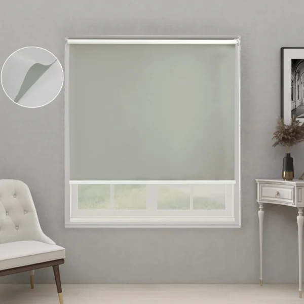 Cortinas Roller Blackout + Visillo 120Cm x 200Cm Color Gris - Angeles del Hogar Chile