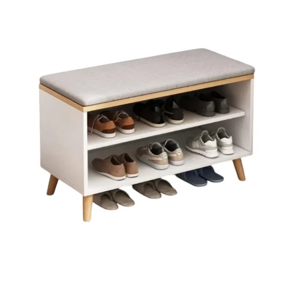 Zapatero Organizador Banca Probador 60x30x49cm Color blanco - Angeles del Hogar Chile
