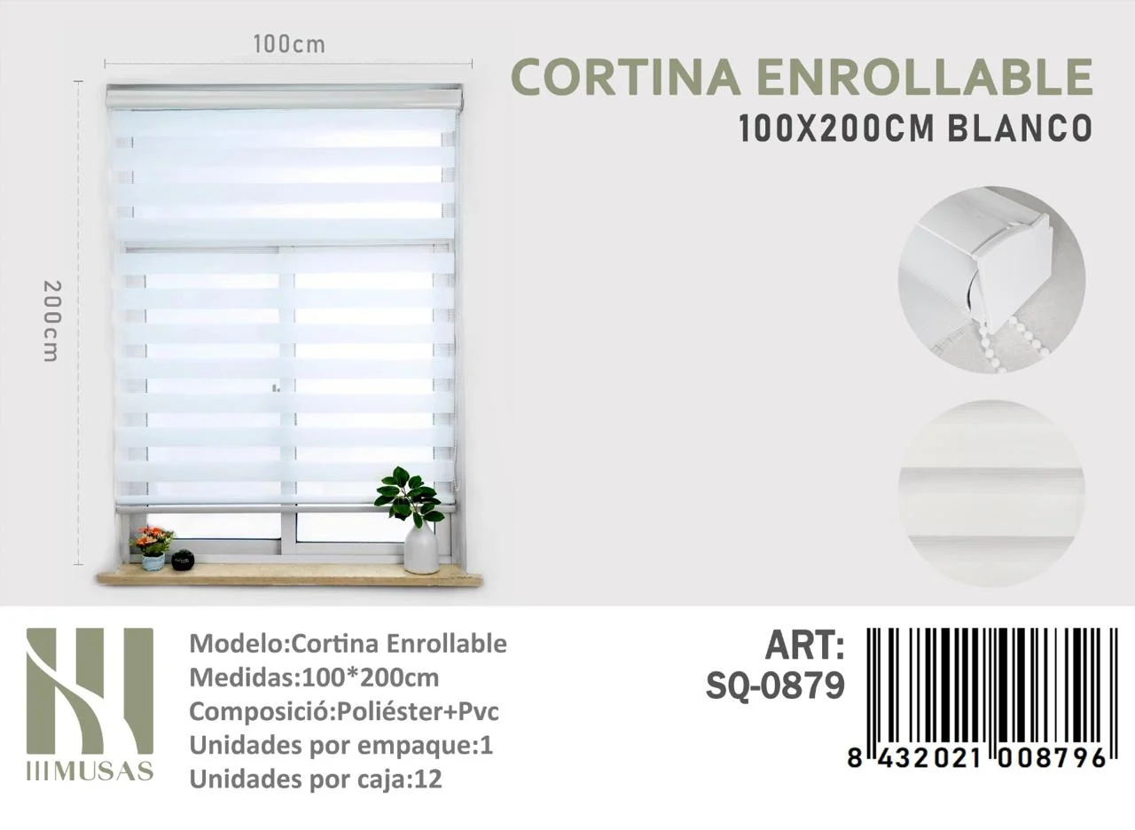 WhatsApp Image 2025-01-21 at 15.28.41 (1) Cortina Roller Duo Lisa 100cm x 200cm Color Blanco SQ-0879 - Angeles del Hogar Chile