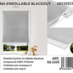 Cortinas Roller Blackout 60cm x 200cm Gris SQ-1026 - Angeles del Hogar Chile