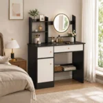 Comoda Tocador Moderno Gris con Espejo Luz Led 3 Ajustes de Brillo - Imagen 6