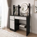 Comoda Tocador Moderno Gris con Espejo Luz Led 3 Ajustes de Brillo - Imagen 2