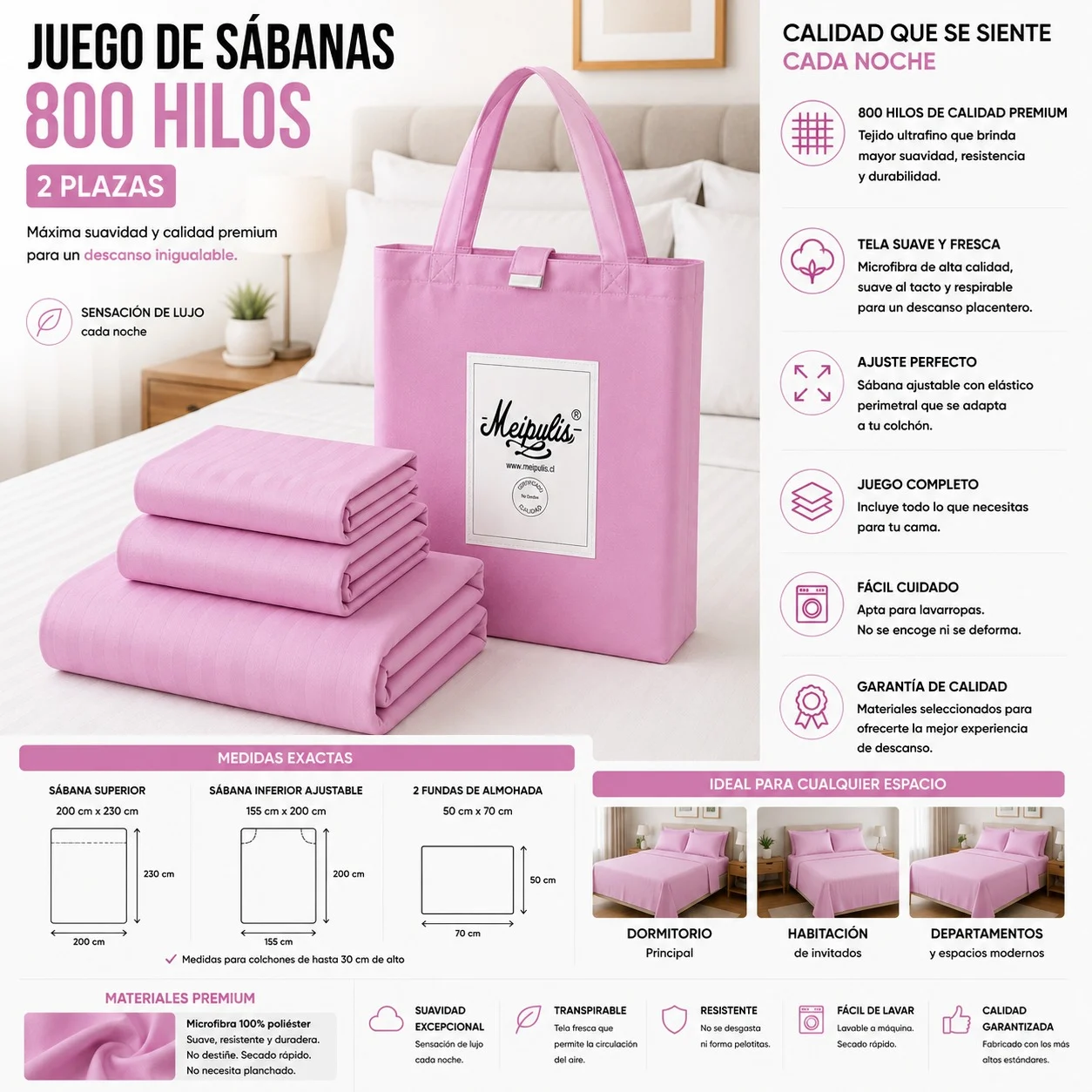 WhatsApp Image 2026-07-21 at 17.15.20 (4) Juego De Sabanas Mp 800 Hilos 2 Plazas - Imagen 1