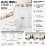 Juego De Sabanas Mp 800 Hilos 2 Plazas - Imagen 5