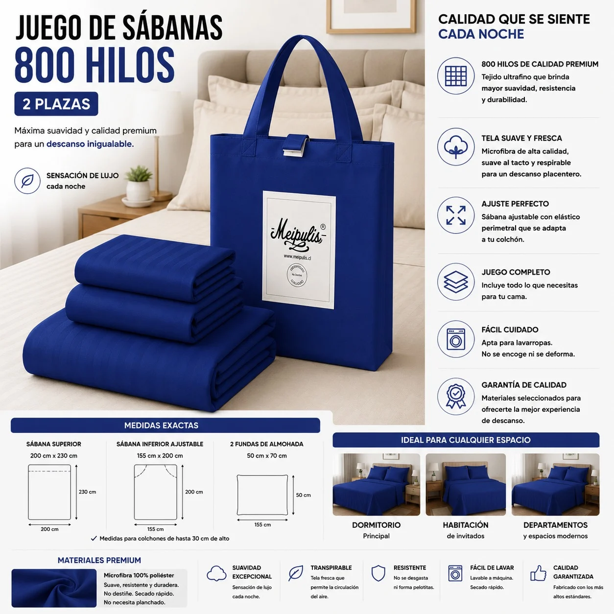 WhatsApp Image 2026-07-21 at 17.15.21 (5) Juego De Sabanas Mp 800 Hilos 2 Plazas - Imagen 1