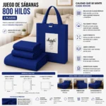 Juego De Sabanas Mp 800 Hilos 2 Plazas - Imagen 2