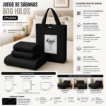 Juego De Sabanas Mp 800 Hilos 2 Plazas - Imagen 4