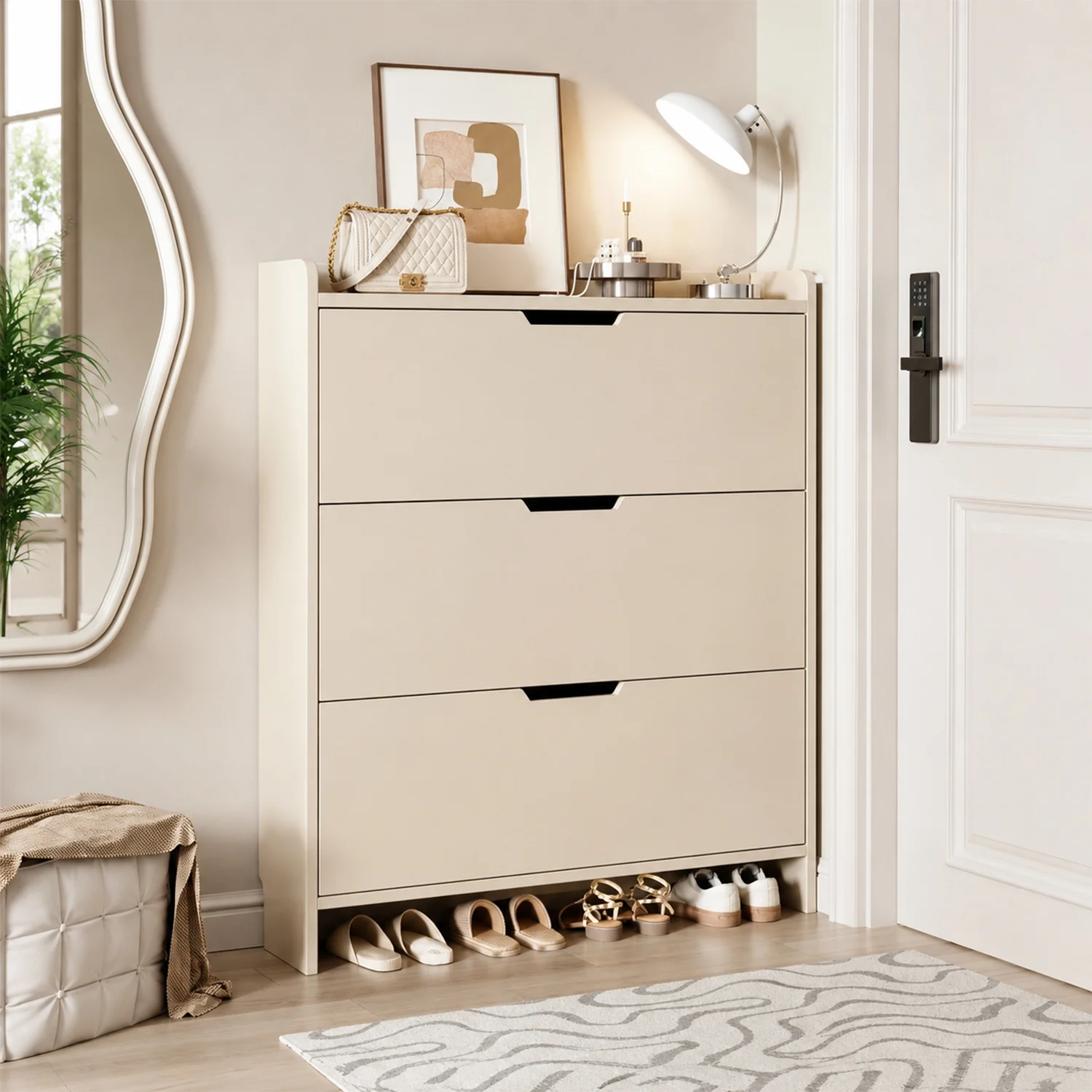 2-2 Mueble Zapatero Organizador Estante para Zapatos Blanco 115X100X17 - Imagen 1