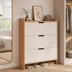 Zapatero Organizador Estante Armario 115Alto x 100 x 17cm Blanco beige - Imagen 6