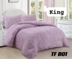 Plumon de invierno texturizado trebol con chiporro King color lila - Angeles del Hogar Chile