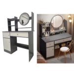 Comoda Tocador Moderno Gris con Espejo Luz Led 3 Ajustes de Brillo - Angeles del Hogar Chile