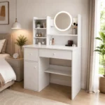 Comoda Tocador Moderno con Espejo Luz Led 3 Ajustes de Brillo - Imagen 5