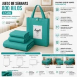 Juego De Sabanas Mp 800 Hilos 2 Plazas - Imagen 2