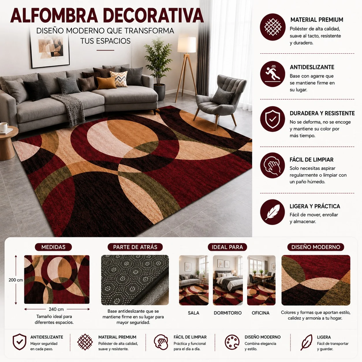 WhatsApp Image 2026-08-14 at 17.41.20 Alfombras Con Diseno 3D Medidas 200 x 240 cm ALFLIS2X240BURAMRII - Imagen 1
