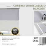 Cortinas Roller Blackout Doble 160cm x 200cm Gris 0631 - Angeles del Hogar Chile