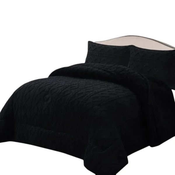 Plumon de Invierno Tenfei Texturizado 180X230Cm Negro - Angeles del Hogar Chile