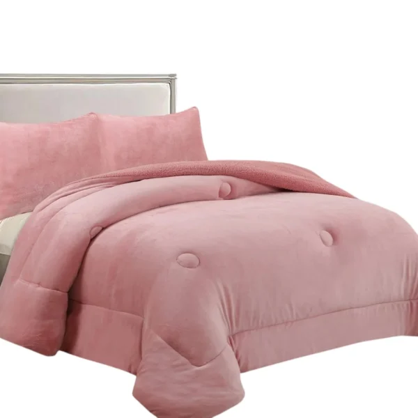 Cobertor de Invierno Plush Liso Plaza y Media Color Rosa - Angeles del Hogar Chile