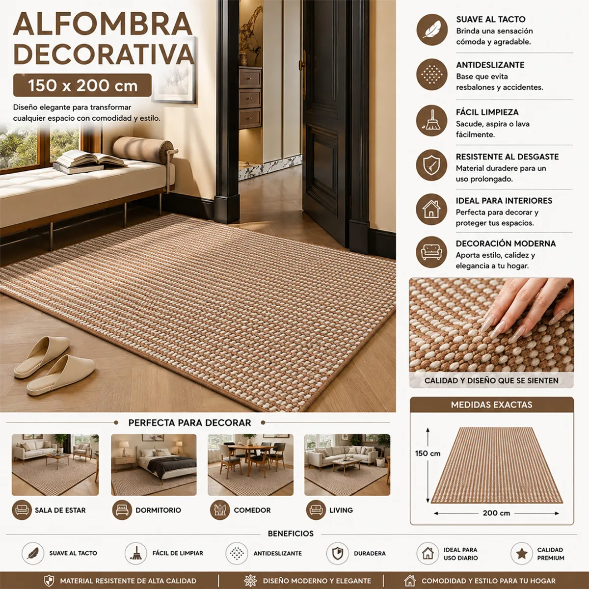 w=1200,h=1200,fit=pad – 2026-08-07T105459.387 Alfombra Sisal Medida 150 X200 Color Marron Claro - Imagen 1