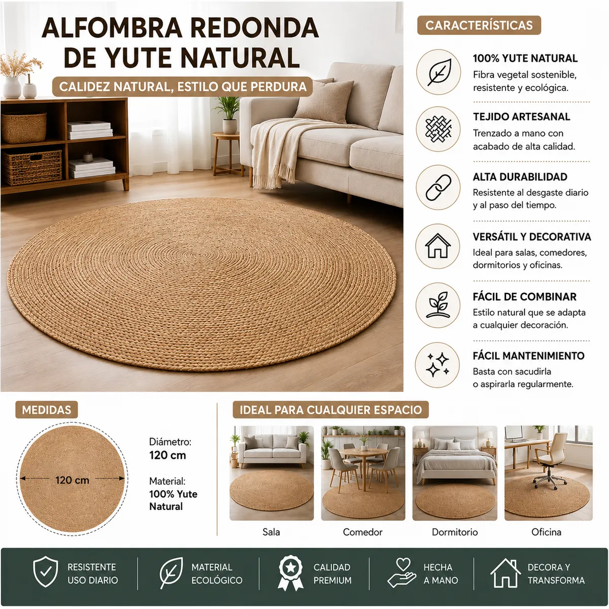 w=1200,h=1200,fit=pad – 2026-08-13T135307.152 Alfombra Redonda de Yute 120 cm Modelo Clásica (copia) - Imagen 1