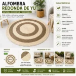 Alfombra Redonda de Yute 120 cm Modelo Clásica