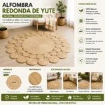 Alfombra Redonda de Yute 120 cm Modelo Clásica (copia) - Imagen 2