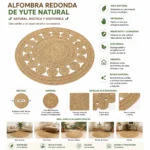 Alfombra Redonda de Yute 120 cm Modelo Clásica - Imagen 4