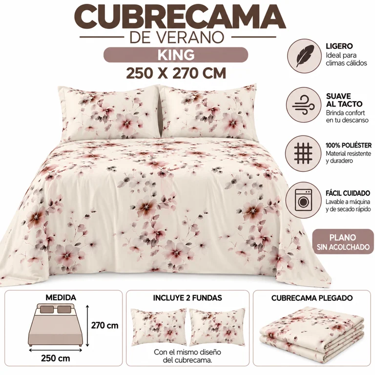 9699497b-4651-40a2-8160-636a8f34f8c2.16efbd3ab86bfa1b22ffa9c887a95678 Cubrecama De Verano Tamaño King Con Diseño - Imagen 1