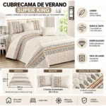 Cubrecama De Verano Tamaño Super King Con Diseño (copia)