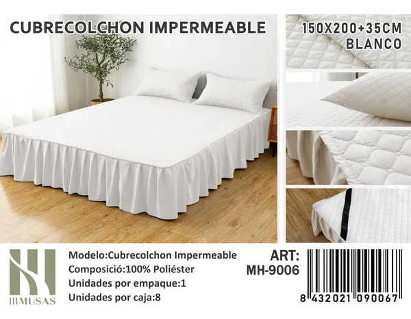 Cubrecolchon Impermeable Con Faldón 2 Plazas - Imagen 3