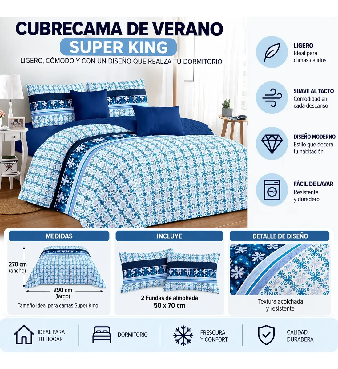 D_NQ_NP_2X_634076-MLC116602465840_092026-F-cubrecamas-verano-super-king Cubrecama De Verano Tamaño Super King Con Diseño (copia) - Imagen 1