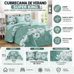 Cubrecama De Verano Tamaño Super King Con Diseño