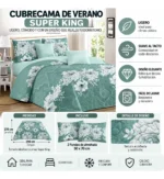 Cubrecama De Verano Tamaño Super King Con Diseño