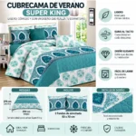 Cubrecama De Verano Tamaño Super King Con Diseño