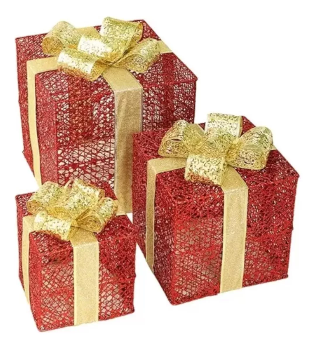 D_NQ_NP_2X_866852-MLC78730997732_092024-F Set De 3 Caja De Regalo Decorativa Navidad Luces Led - Angeles del Hogar Chile