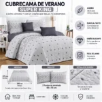 Cubrecama De Verano Tamaño Super King Con Diseño