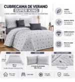 Cubrecama De Verano Tamaño Super King Con Diseño